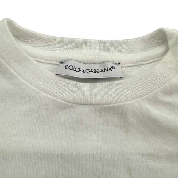 DOLCE & GABBANA Baby 12-18 Months #dgfamily Appliqué T-Shirt Short Sleeve White - Picture 8 of 13